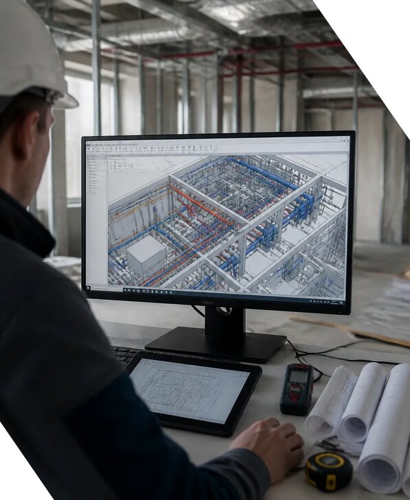 Создание BIM модели инженерных сетей для объектов в Заинске